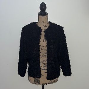 H&M Black Fuzzy Cardigan Lightweight Sweater